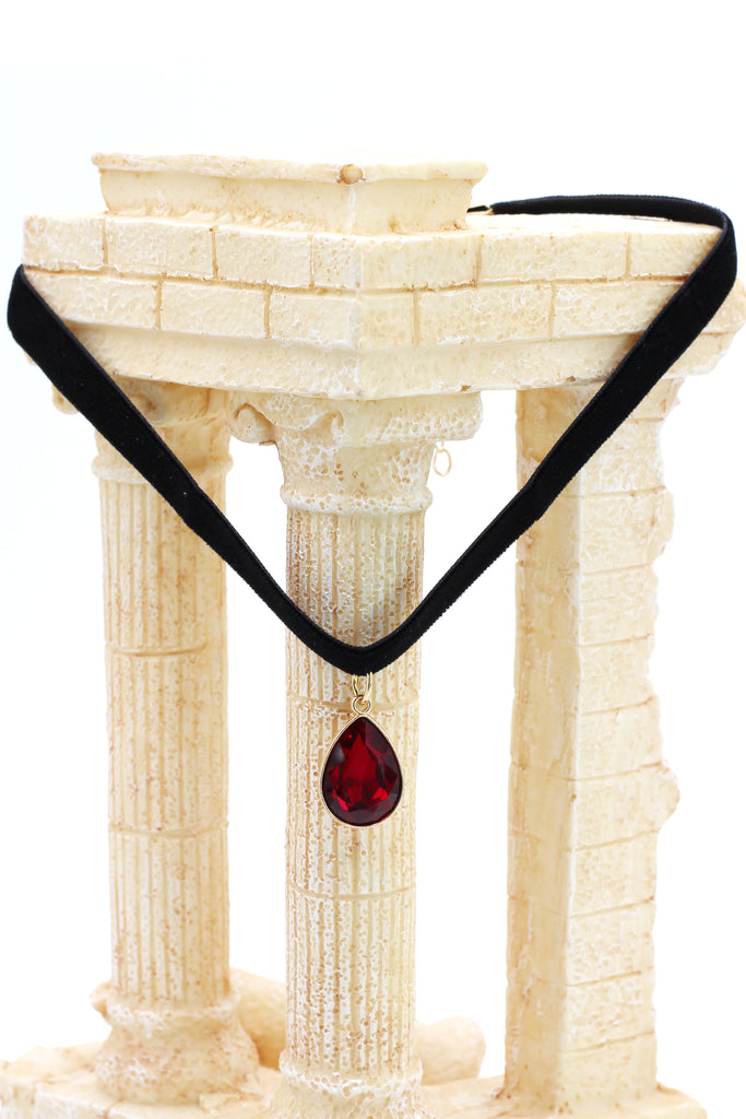 ladies plush belt pendant drop crystal choker