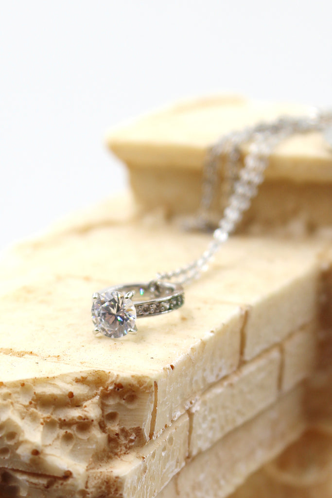 fashion crystal ring pendant necklace