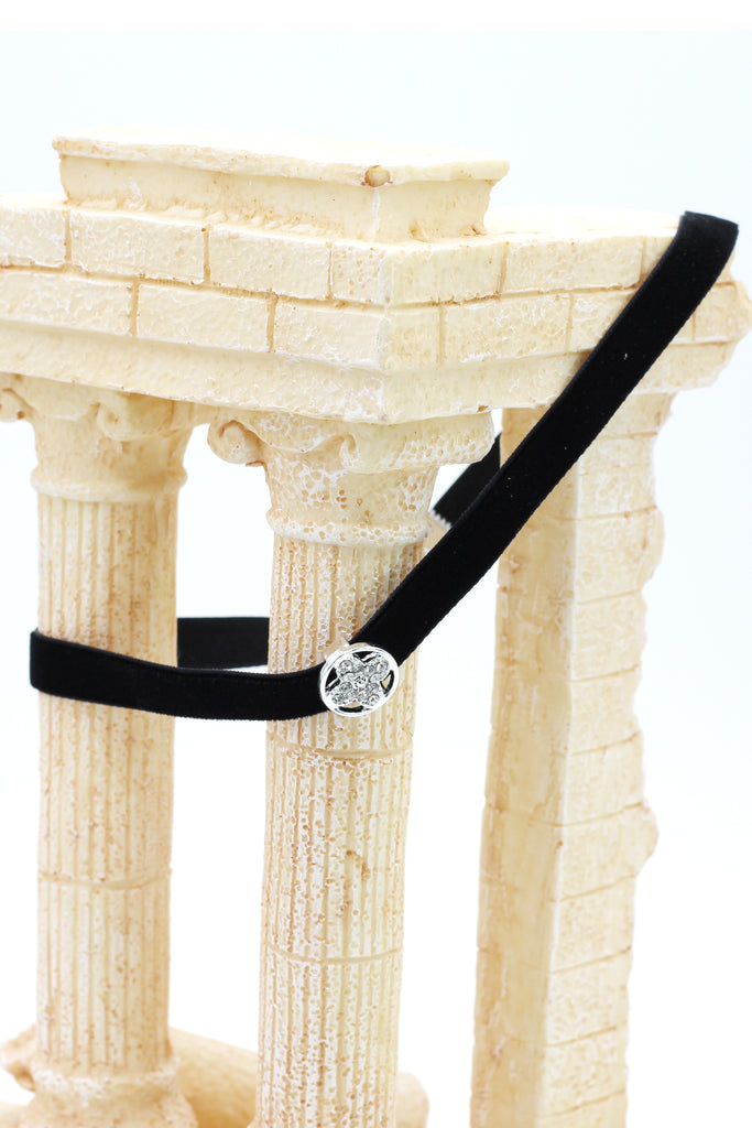 ladies plush belt circle crystal choker