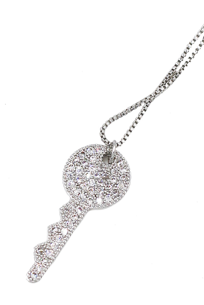 sparkling little crystal key necklace