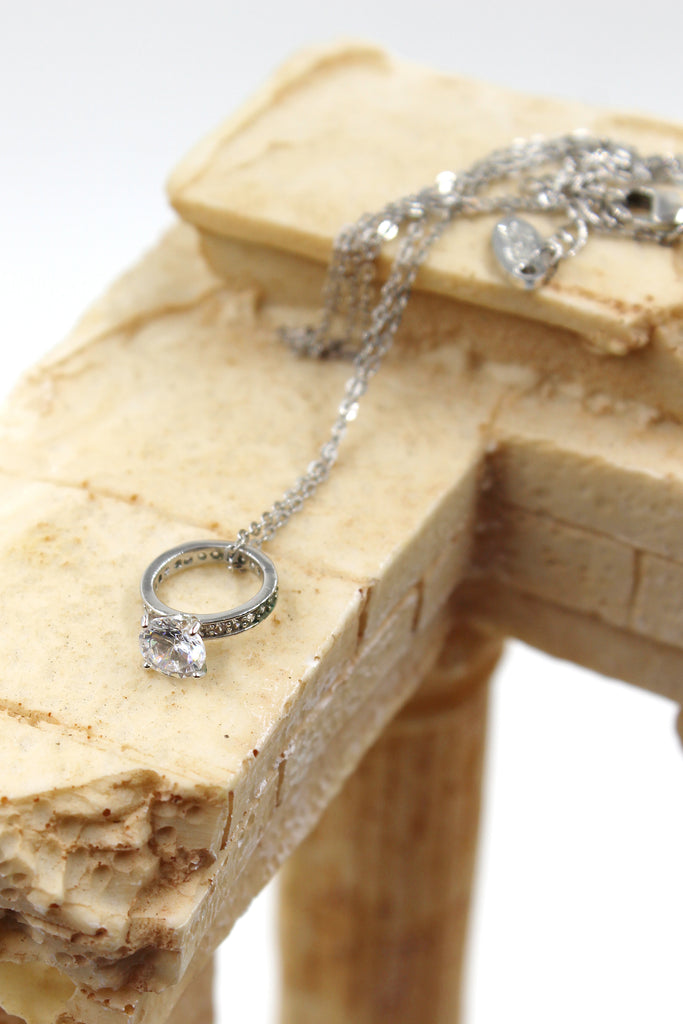 fashion crystal ring pendant necklace