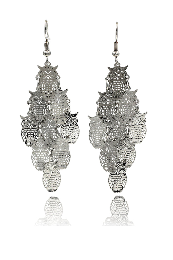 Fashion owl necklace earrings set