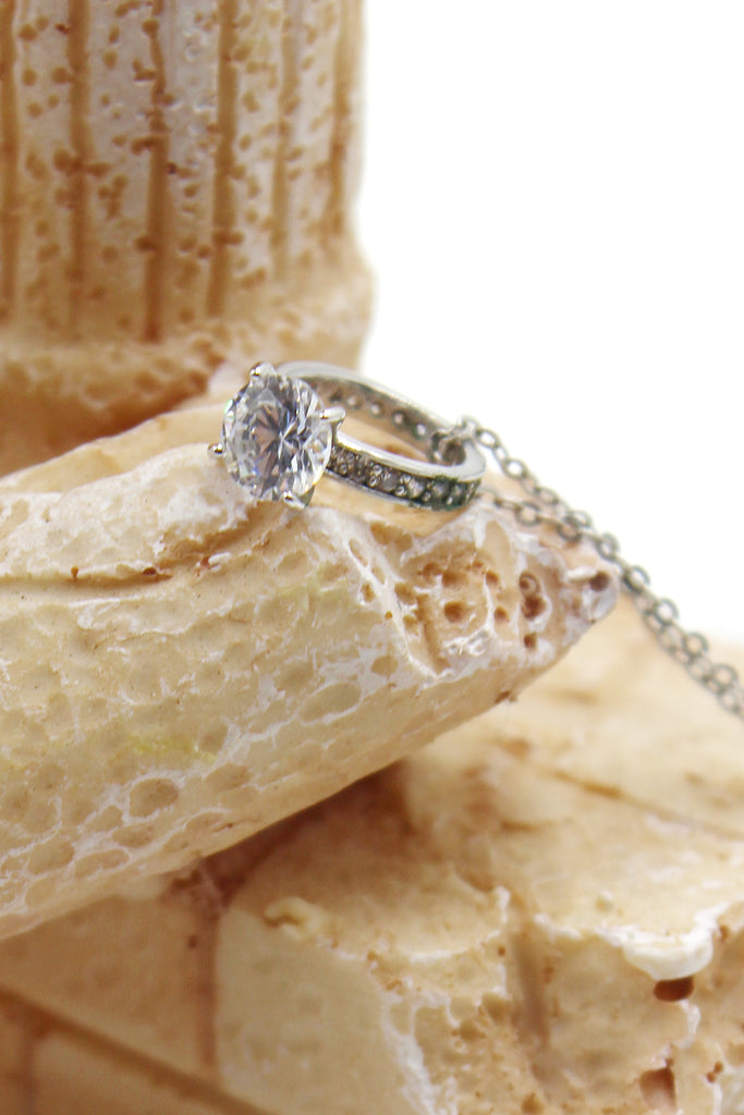 fashion crystal ring pendant necklace
