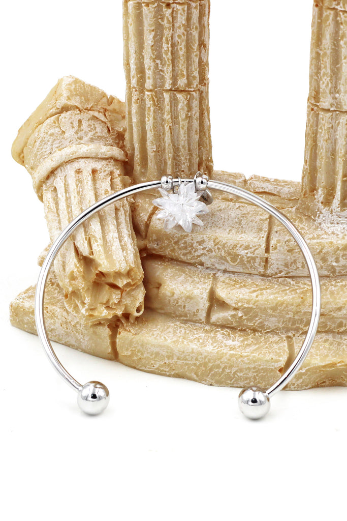 Fashion white crystal opening silver bracelet