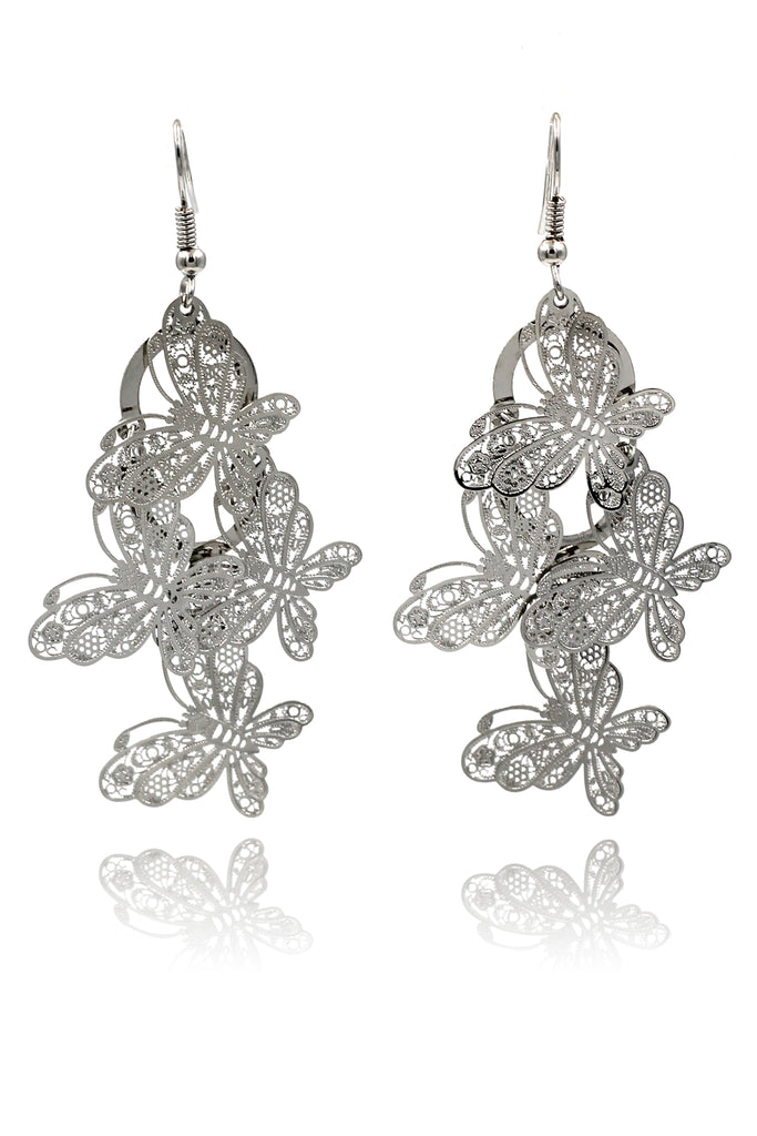 elegant long butterfly earrings