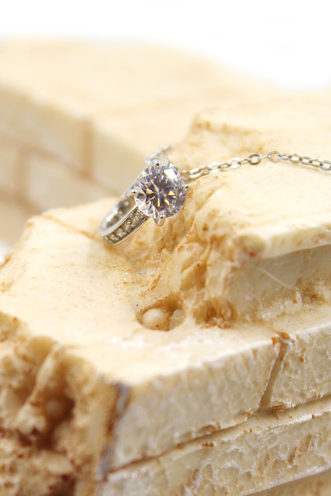 fashion crystal ring pendant necklace