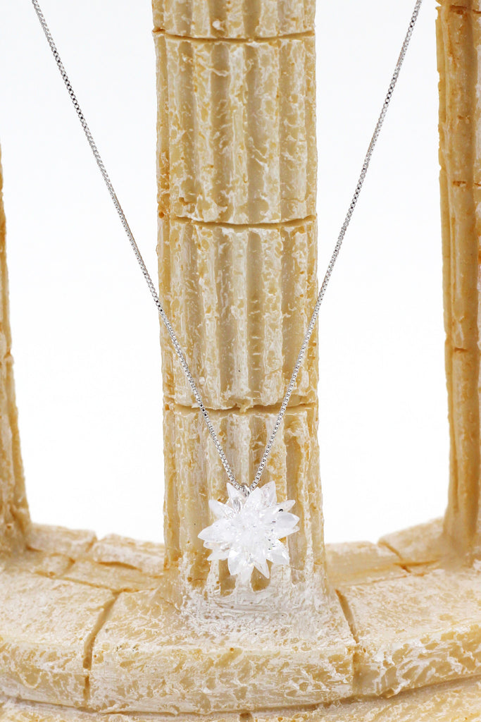 fashion snowflake silver necklace set