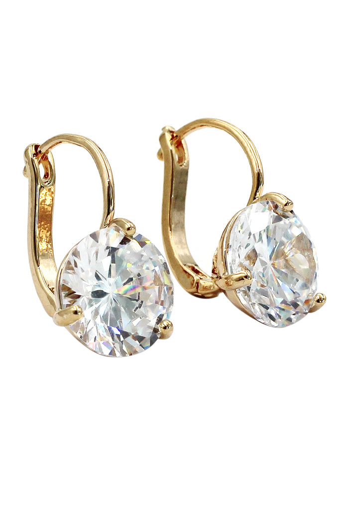 fashion three claw crystal studs earrings