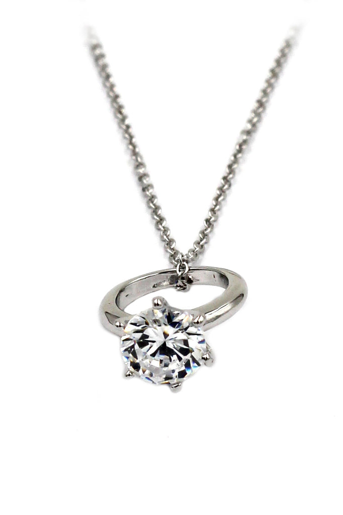 simple mini crystal ring necklace