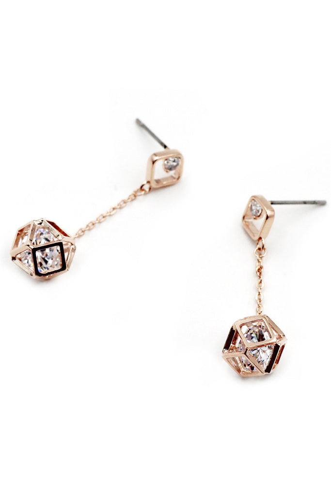 Gold Pendants Crystal Earrings