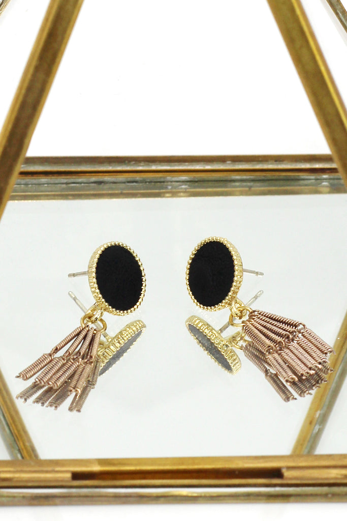 simple wire tassel earrings