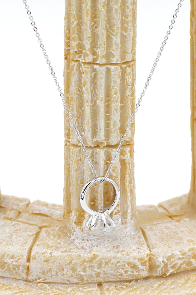 simple mini crystal ring necklace