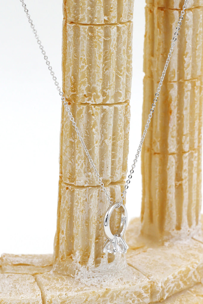 simple mini crystal ring necklace