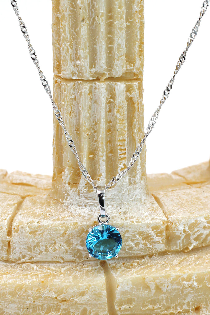 fashion clear blue crystal necklace
