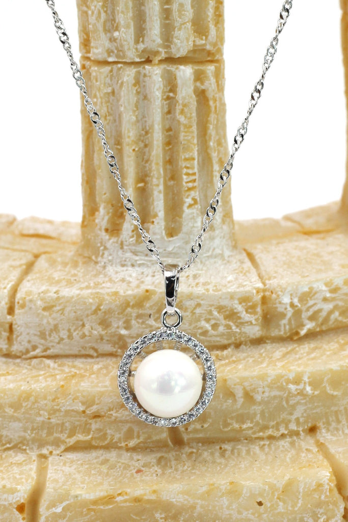 temperament crystal pearl earrings necklace set