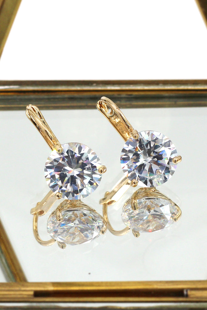 fashion three claw crystal studs earrings