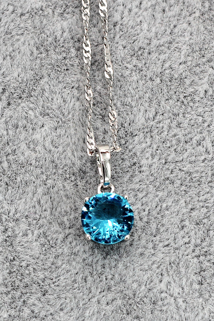 fashion clear blue crystal necklace
