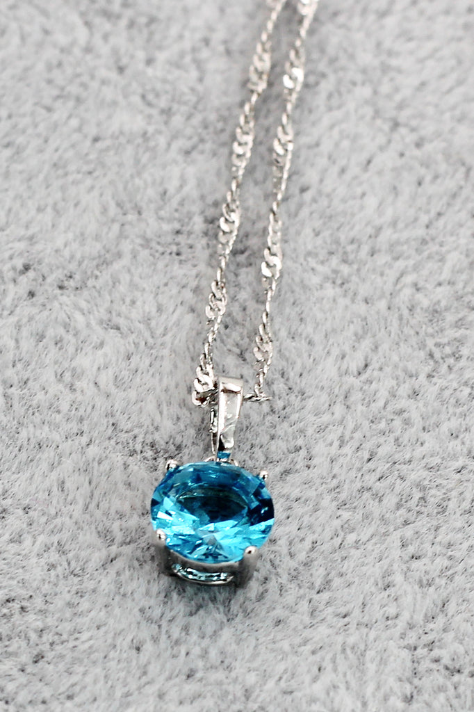 fashion clear blue crystal necklace