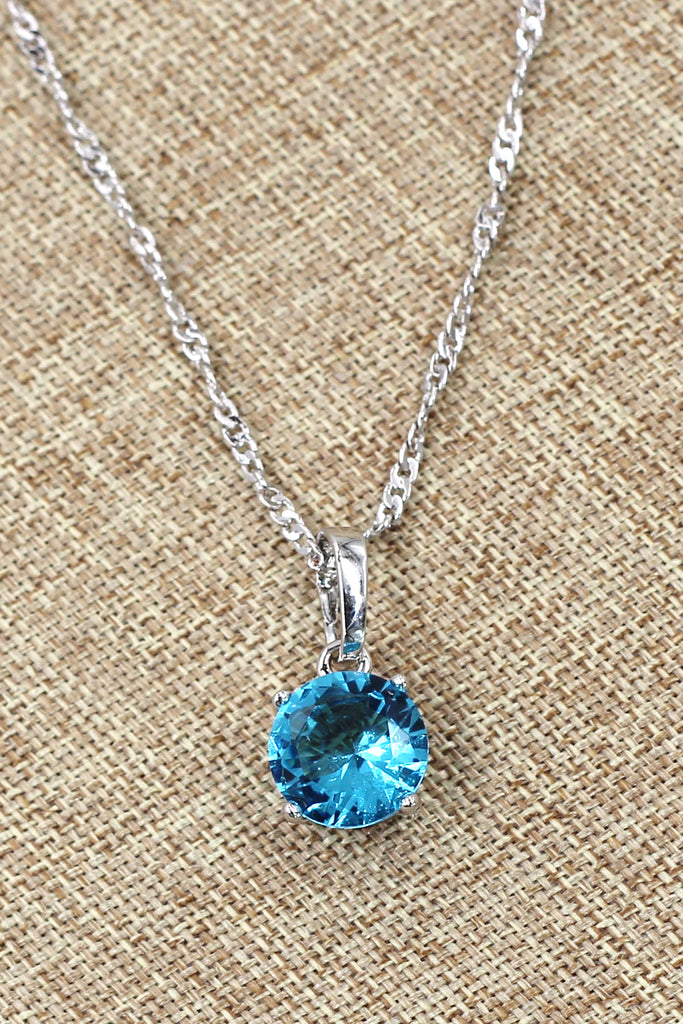 fashion clear blue crystal necklace