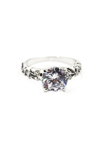 fashion small wavy crystal ring