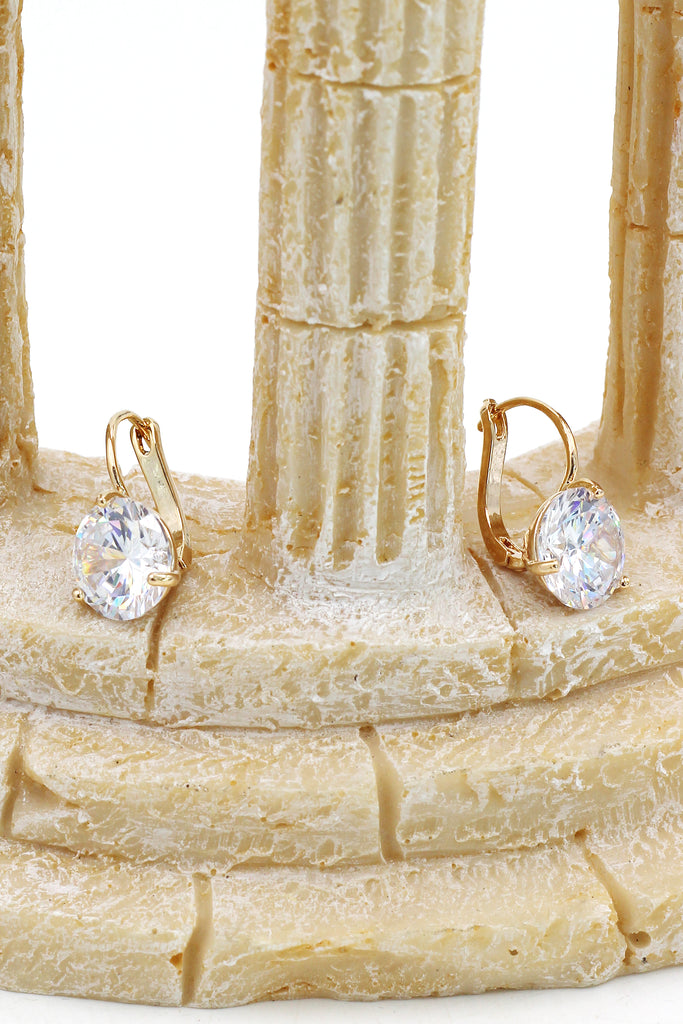fashion three claw crystal studs earrings