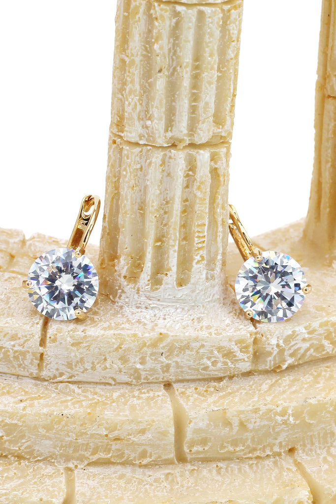 fashion three claw crystal studs earrings