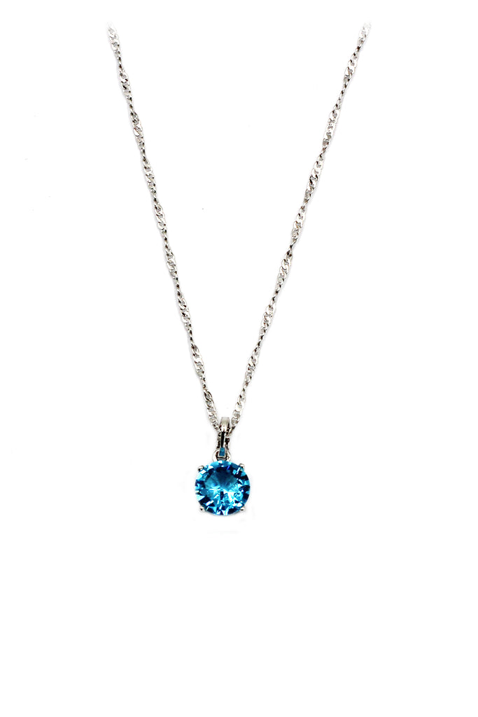 fashion clear blue crystal necklace