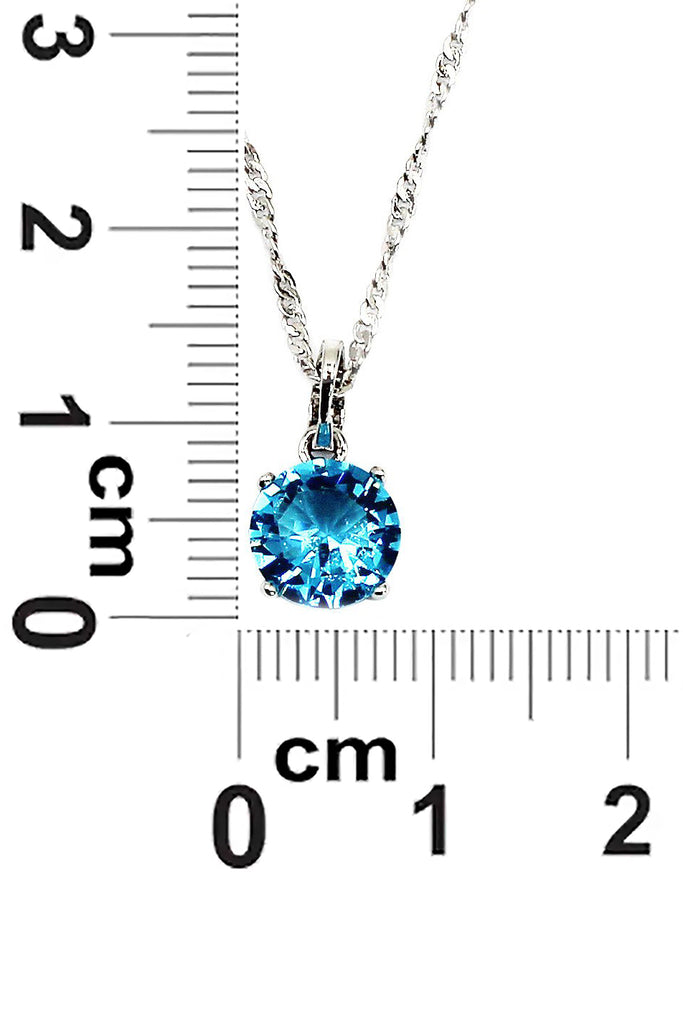 fashion clear blue crystal necklace
