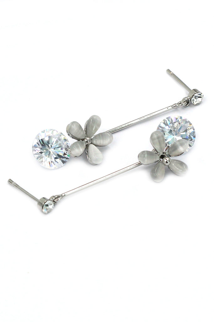 pendant flower crystal earrings