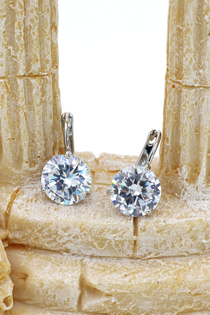 fashion three claw crystal studs earrings