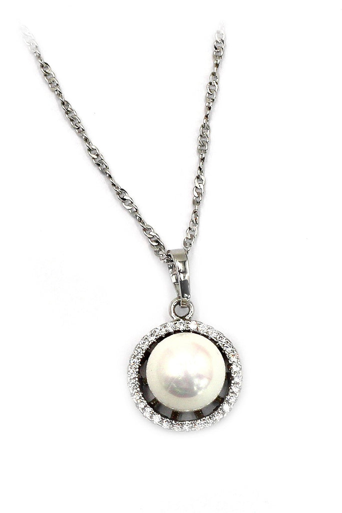 beautiful pearl crystal earrings necklace set