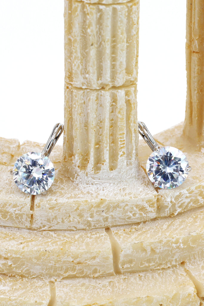 fashion three claw crystal studs earrings