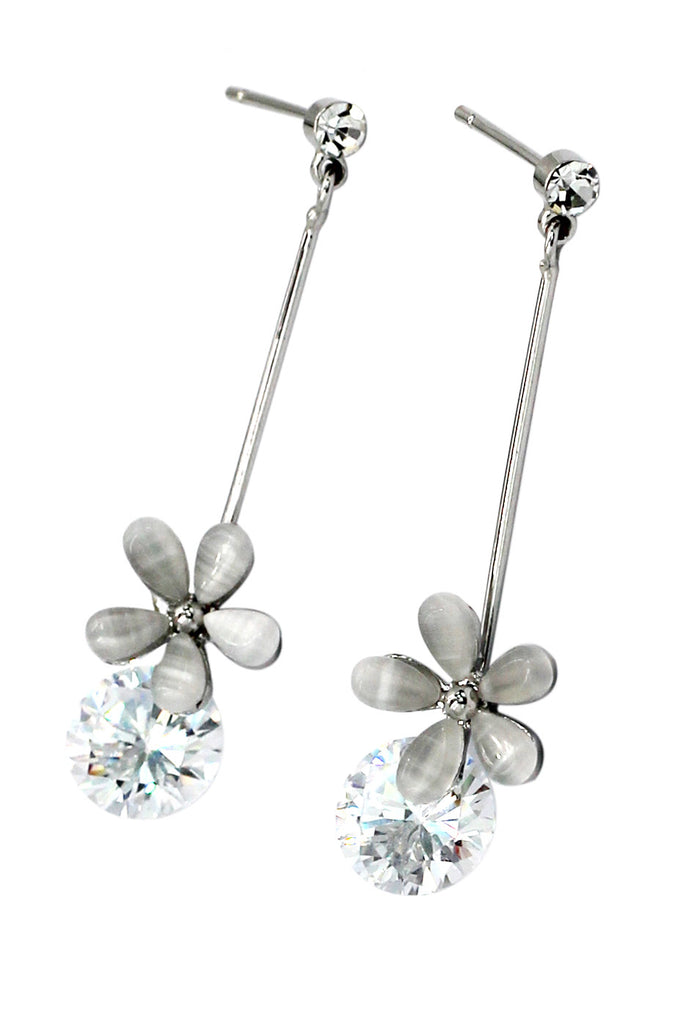 pendant flower crystal earrings