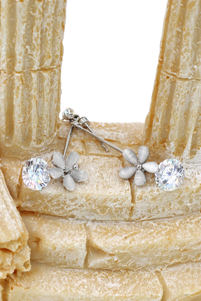pendant flower crystal earrings