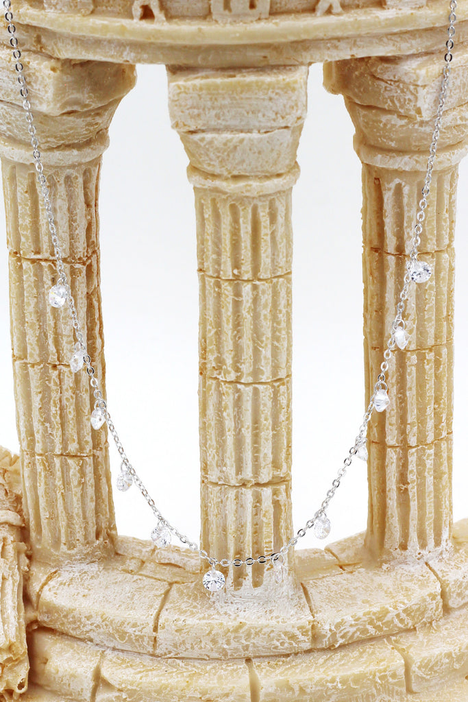 small crystal fine chain necklace