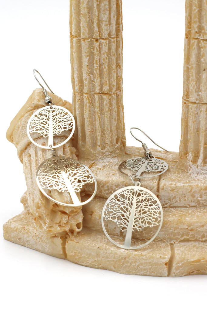 Temperament hollow tree earrings