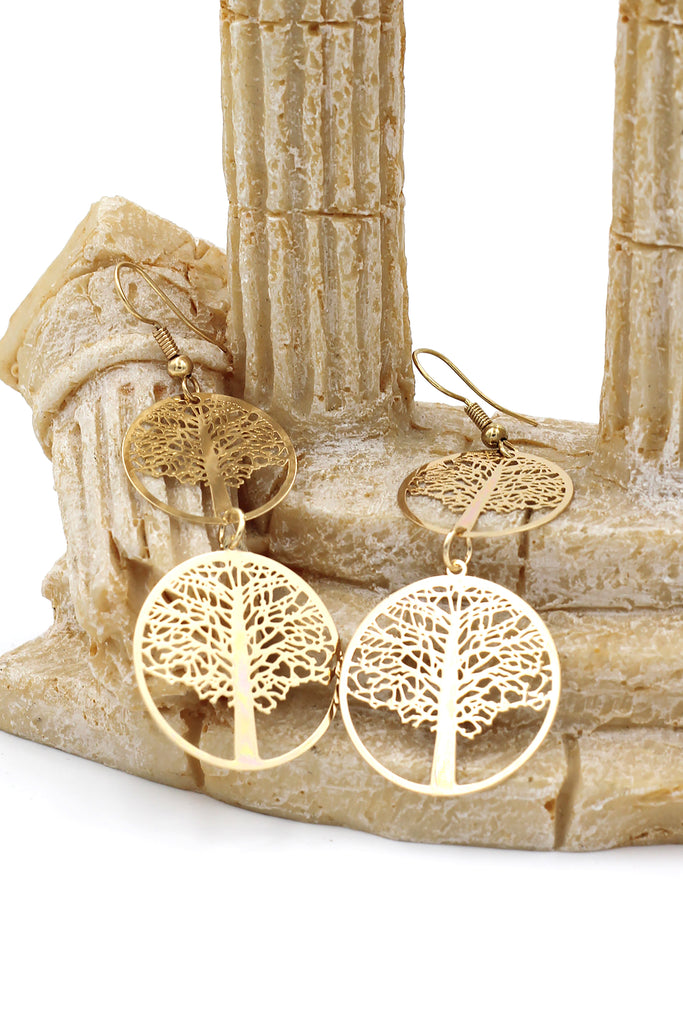 Temperament hollow tree earrings