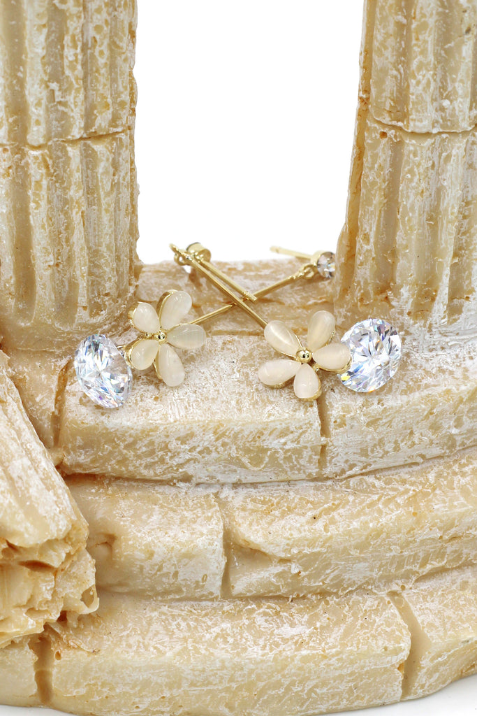 pendant flower crystal earrings