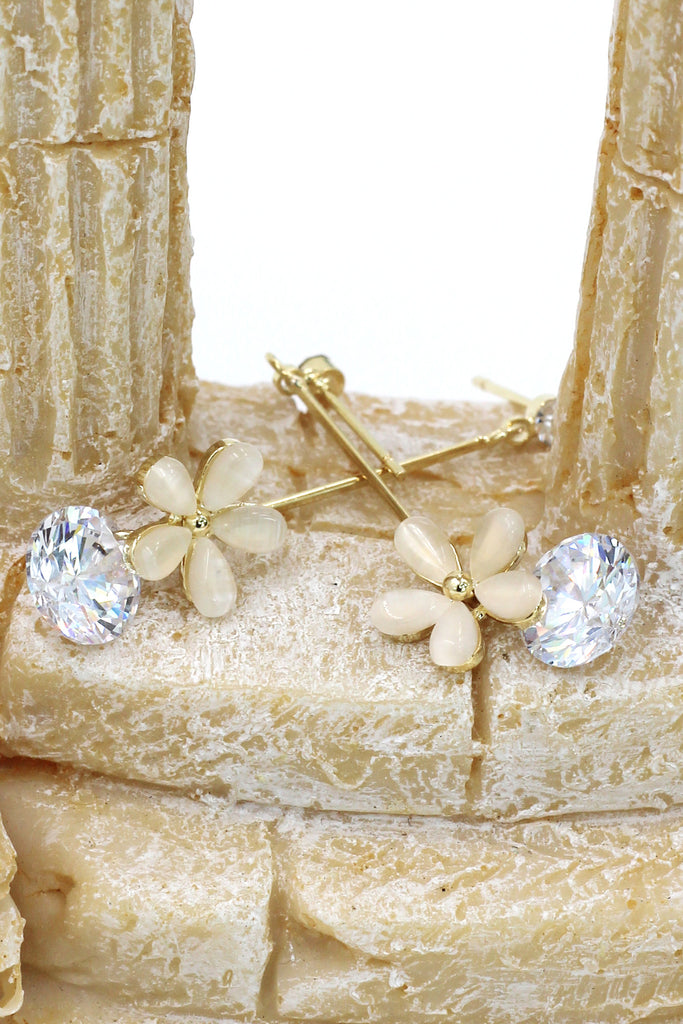 pendant flower crystal earrings