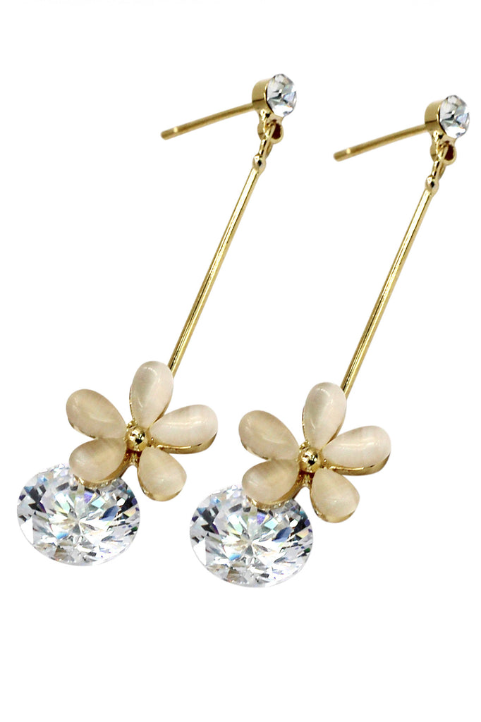 pendant flower crystal earrings