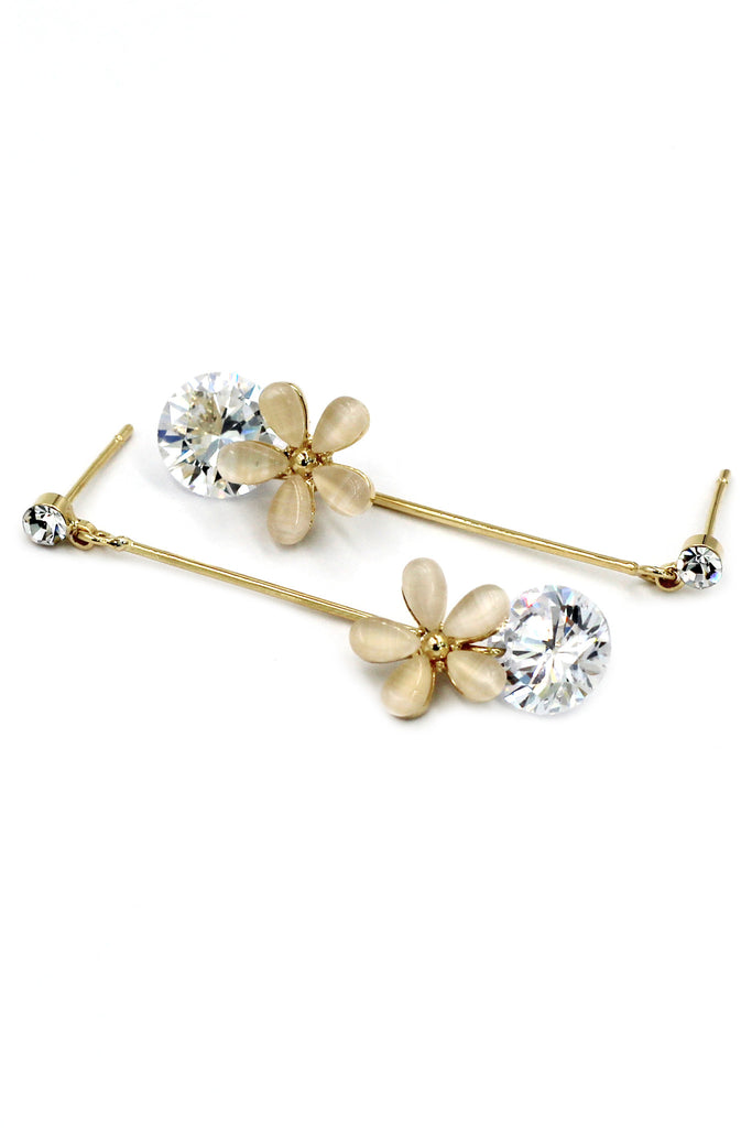 pendant flower crystal earrings