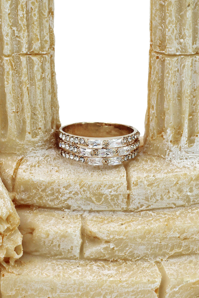 fashion micro pave crystal rose gold ring