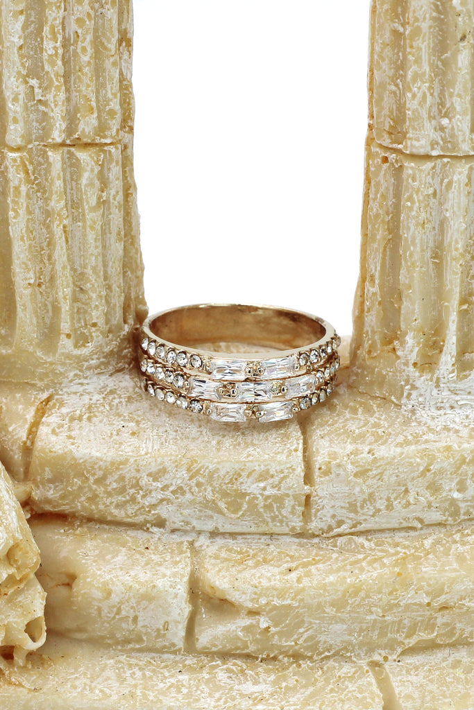 fashion micro pave crystal rose gold ring