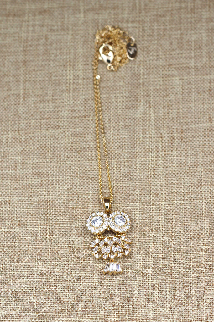 Fashion owl necklace earrings set