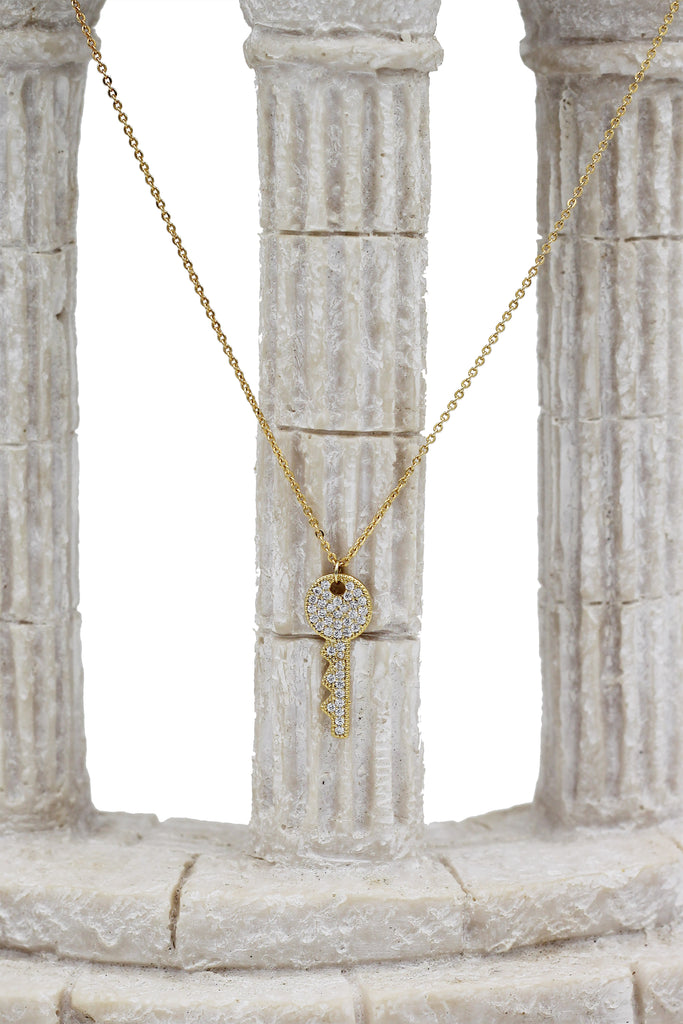 sparkling little crystal key necklace