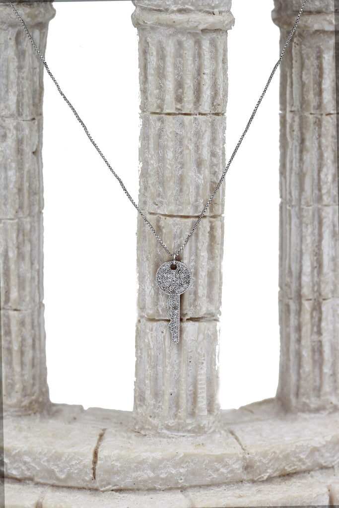 sparkling little crystal key necklace