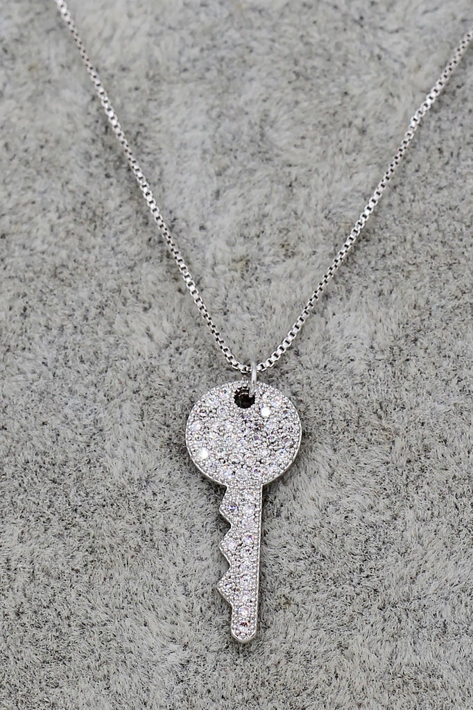 sparkling little crystal key necklace