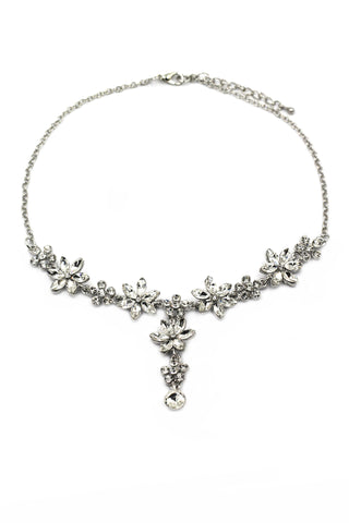 Fashion gray eggplant silver necklace