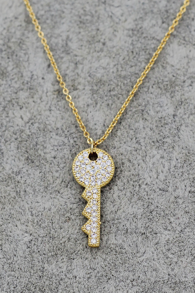sparkling little crystal key necklace