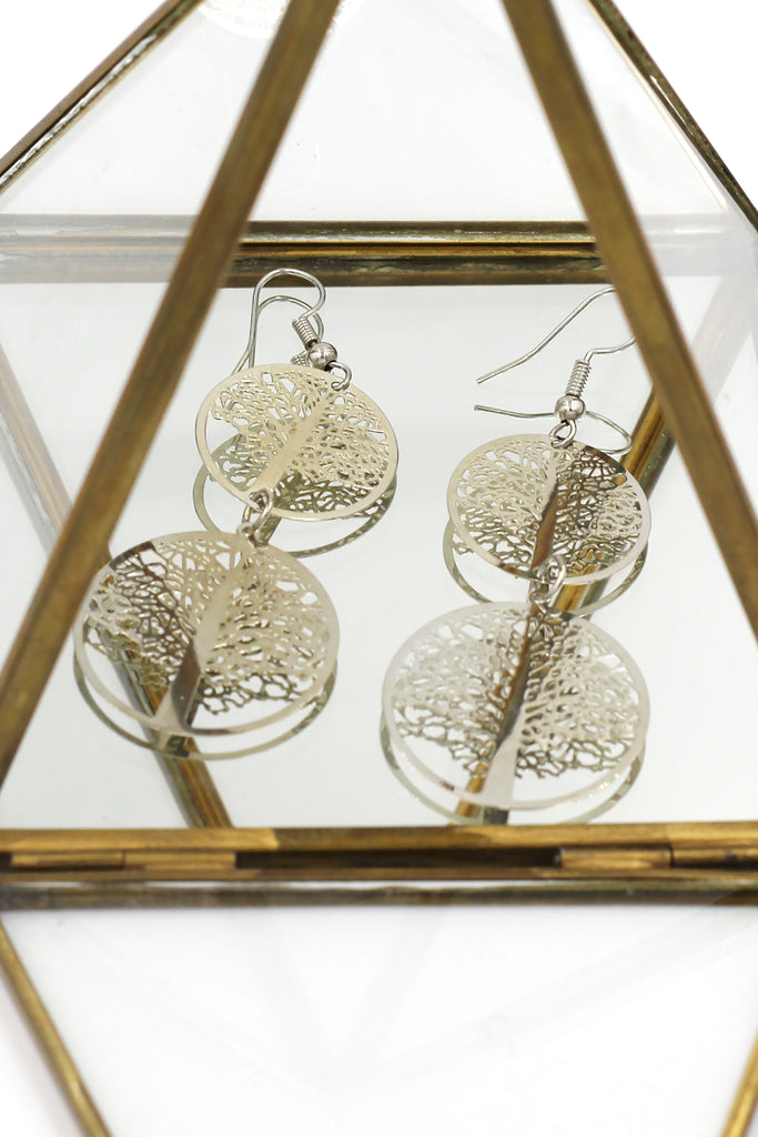 Temperament hollow tree earrings
